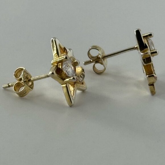 Celestial Gold and Silver Star Moon Earrings - Picture 4 of 11